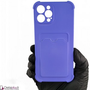 Anti-Shock dėklas su kišenėle - šviesiai violetinis (Apple Iphone 13 Pro Max)